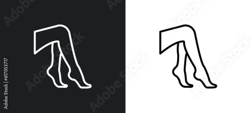 legs line icon in white and black colors. legs flat vector icon from legs collection for web, mobile apps and ui.