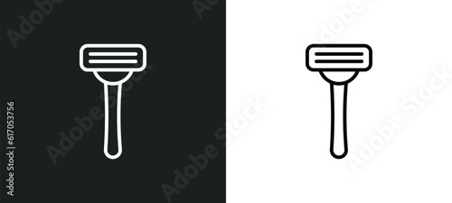 shaving line icon in white and black colors. shaving flat vector icon from shaving collection for web, mobile apps and ui.