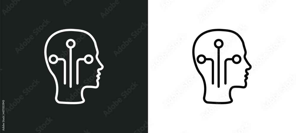 humanoid line icon in white and black colors. humanoid flat vector icon from humanoid collection for web, mobile apps and ui. humanoid line icon in white and black colors. humanoid flat vector icon from humanoid collection for web, mobile apps and ui.