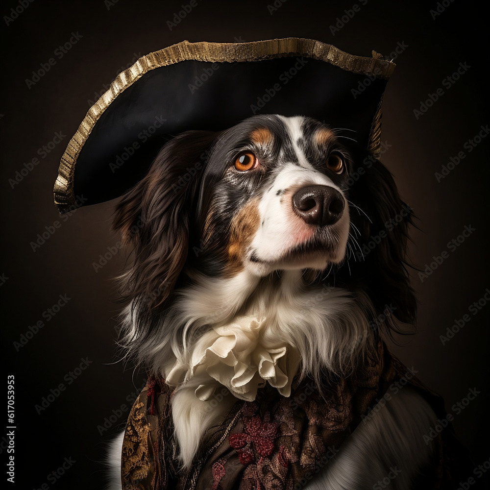 Characterized dog portrait - Generative AI