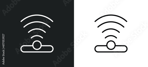 infrared line icon in white and black colors. infrared flat vector icon from infrared collection for web, mobile apps and ui.