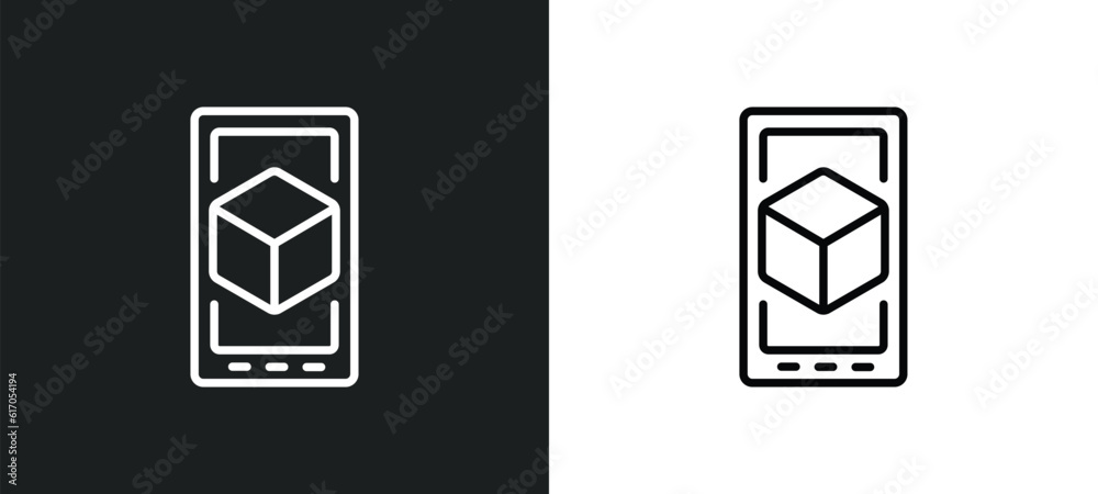 ar line icon in white and black colors. ar flat vector icon from ar collection for web, mobile apps and ui. ar line icon in white and black colors. ar flat vector icon from ar collection for web, mobile apps and ui.