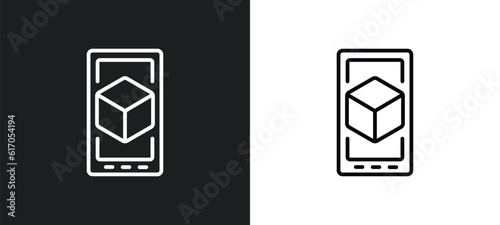 ar line icon in white and black colors. ar flat vector icon from ar collection for web, mobile apps and ui.