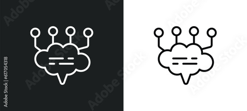 chat line icon in white and black colors. chat flat vector icon from chat collection for web, mobile apps and ui.