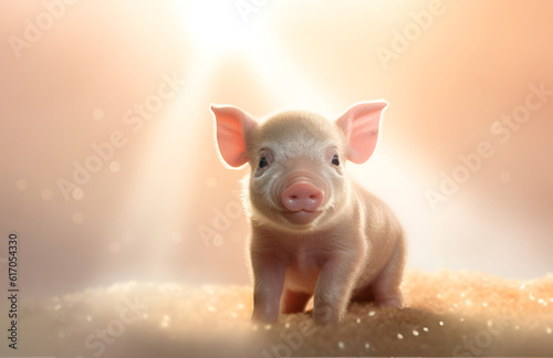 little piglet on a light background © Nadezda Ledyaeva