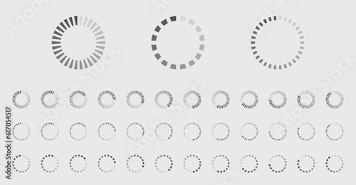 Circular Loading Buffering Icons Vector Set Video Ready for Animation Gif All Keyframes Frames Bufring Circle Waiting for Connection Buffer Preloader Download Symbol Easy Replace Color