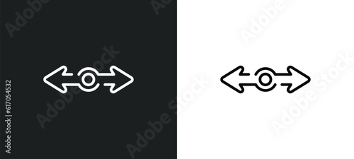 roundabout line icon in white and black colors. roundabout flat vector icon from roundabout collection for web, mobile apps and ui.