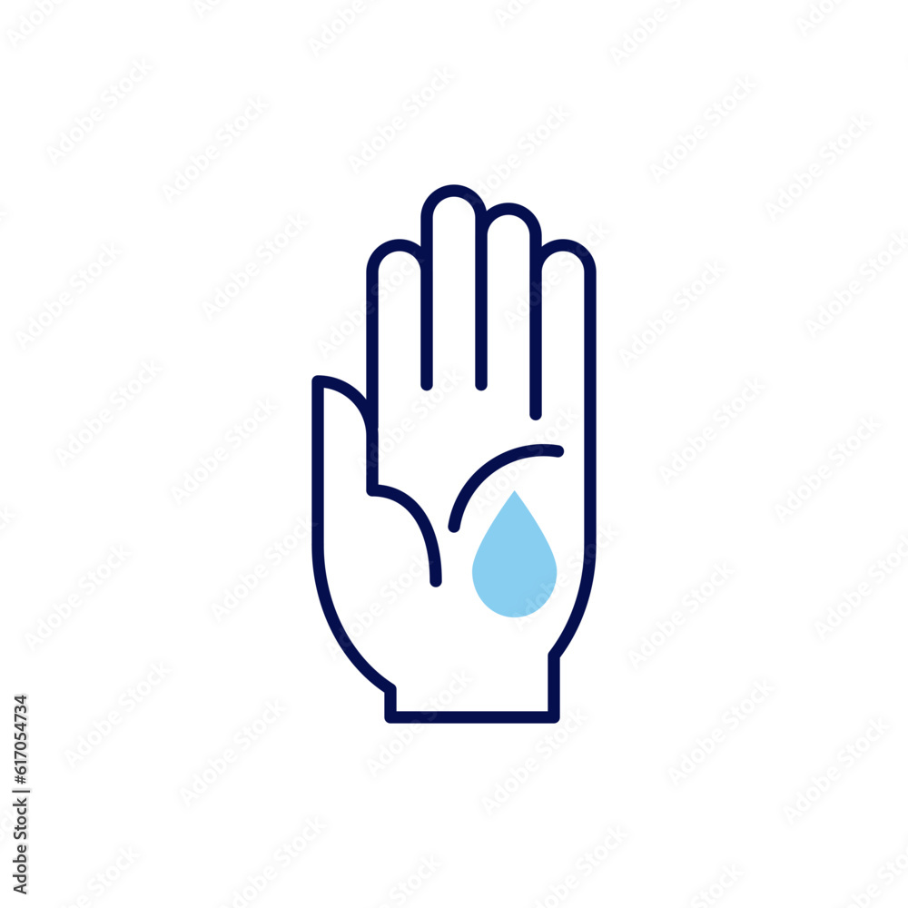 Wound related vector line icon. Hand, drop, blood, palm. Isolated on white background. Vector illustration. Editable stroke Wound related vector line icon. Hand, drop, blood, palm. Isolated on white background. Vector illustration. Editable stroke