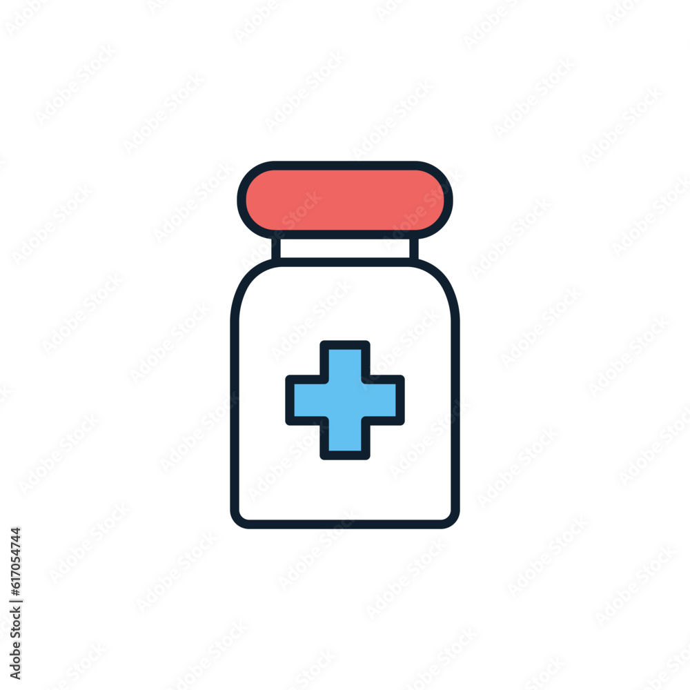 Pills Tube related vector line icon. Medical cross, container, bottle. Isolated on white background. Vector illustration. Editable stroke Pills Tube related vector line icon. Medical cross, container, bottle. Isolated on white background. Vector illustration. Editable stroke