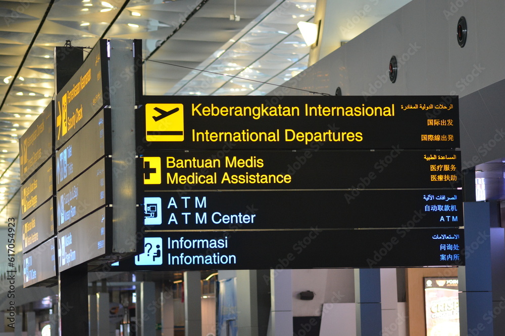 Fototapeta premium Flight information board in airport