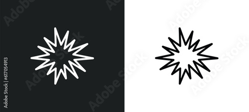 bomb detonation line icon in white and black colors. bomb detonation flat vector icon from bomb detonation collection for web, mobile apps and ui.