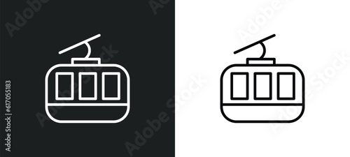 cabl line icon in white and black colors. cabl flat vector icon from cabl collection for web, mobile apps and ui. photo