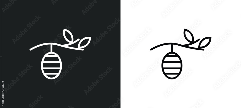 cocoon line icon in white and black colors. cocoon flat vector icon from cocoon collection for web, mobile apps and ui.