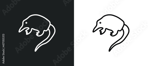 desman line icon in white and black colors. desman flat vector icon from desman collection for web, mobile apps and ui.