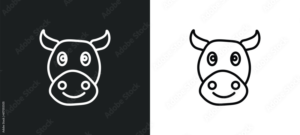 cows line icon in white and black colors. cows flat vector icon from cows collection for web, mobile apps and ui. cows line icon in white and black colors. cows flat vector icon from cows collection for web, mobile apps and ui.
