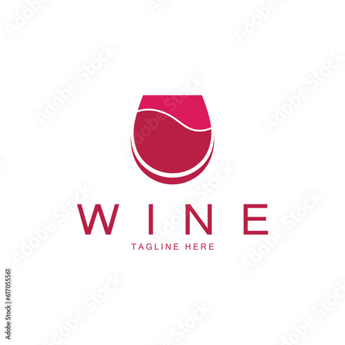 Wine logo design template.vector illustration of icon-vector