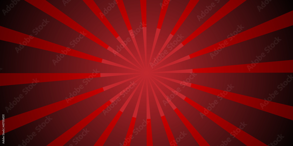 Red sunburst rays background. used for the web,banner and cartoon etc. top view. Abstract sunburst pattern background. red starburst ray.	