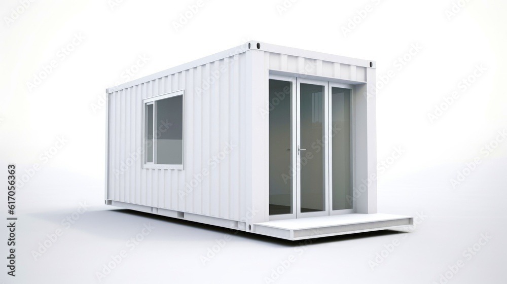 Mobile office buildings or container site office for construction site. Shipping container. Portable house and office cabins,Generative AI illustration
