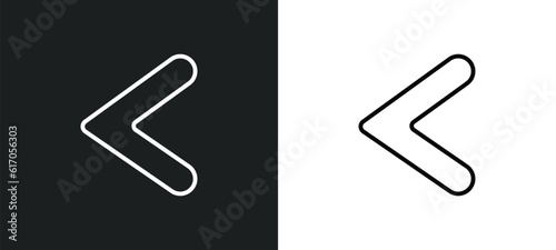 is less than line icon in white and black colors. is less than flat vector icon from is less than collection for web, mobile apps and ui.