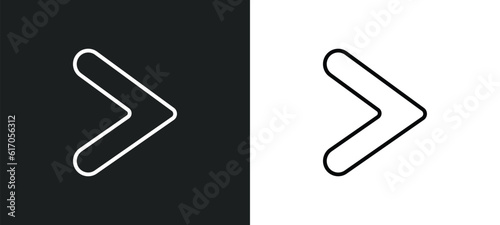 is greater than line icon in white and black colors. is greater than flat vector icon from is greater than collection for web, mobile apps and ui. photo