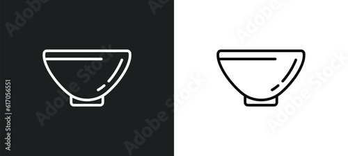 soup bowl line icon in white and black colors. soup bowl flat vector icon from soup bowl collection for web, mobile apps and ui.