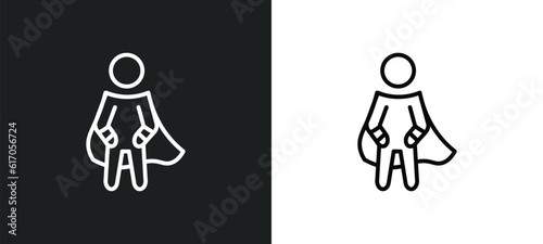 super human line icon in white and black colors. super human flat vector icon from super human collection for web, mobile apps and ui.