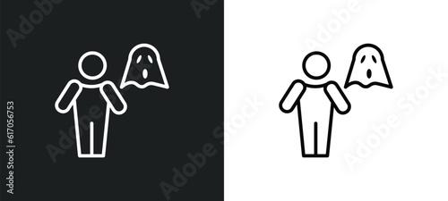 stupid human line icon in white and black colors. stupid human flat vector icon from stupid human collection for web, mobile apps and ui.