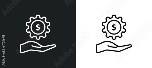 fintech industry line icon in white and black colors. fintech industry flat vector icon from fintech industry collection for web, mobile apps and ui.