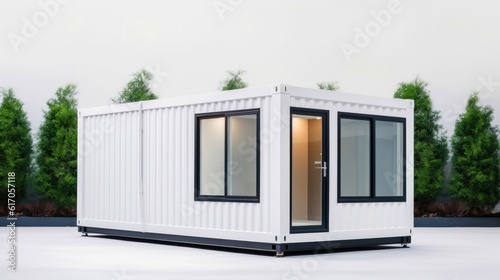 Mobile office buildings or container site office for construction site. Shipping container. Portable house and office cabins,Generative AI illustration © AITTHIPHONG