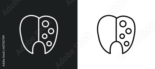 tartar line icon in white and black colors. tartar flat vector icon from tartar collection for web, mobile apps and ui.