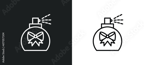 perfume line icon in white and black colors. perfume flat vector icon from perfume collection for web, mobile apps and ui.