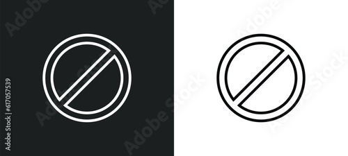 forbbiden line icon in white and black colors. forbbiden flat vector icon from forbbiden collection for web, mobile apps and ui.