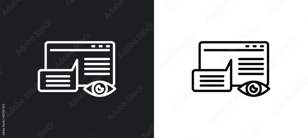 data viewer line icon in white and black colors. data viewer flat vector icon from data viewer collection for web, mobile apps and ui. data viewer line icon in white and black colors. data viewer flat vector icon from data viewer collection for web, mobile apps and ui.