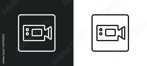 facetime line icon in white and black colors. facetime flat vector icon from facetime collection for web, mobile apps and ui.