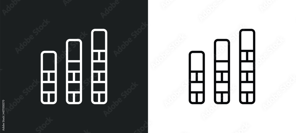 vertical bar line icon in white and black colors. vertical bar flat vector icon from vertical bar collection for web, mobile apps and ui.