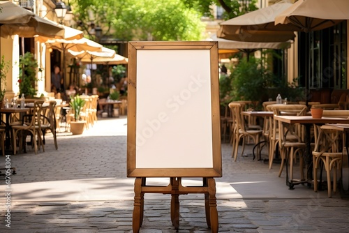 Roadside Cafe Menu Stand in Aix en Provence - Outdoor Street Restaurant in PACA, France photo