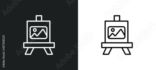 artboard line icon in white and black colors. artboard flat vector icon from artboard collection for web, mobile apps and ui.