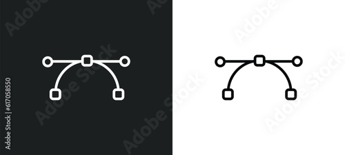 Foto anchor point line icon in white and black colors