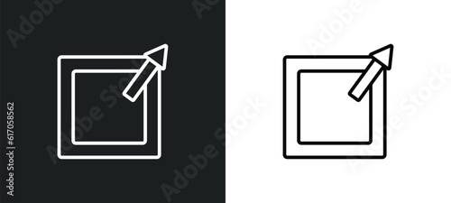 external line icon in white and black colors. external flat vector icon from external collection for web, mobile apps and ui.