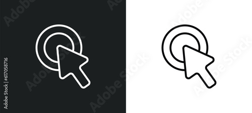 mouse clicker line icon in white and black colors. mouse clicker flat vector icon from mouse clicker collection for web, mobile apps and ui.