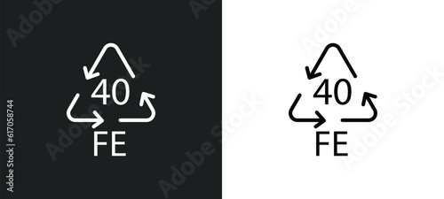 40 fe line icon in white and black colors. 40 fe flat vector icon from 40 fe collection for web, mobile apps and ui. photo