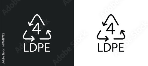 4 ldpe line icon in white and black colors. 4 ldpe flat vector icon from 4 ldpe collection for web  mobile apps and ui.