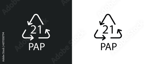 21 pap line icon in white and black colors. 21 pap flat vector icon from 21 pap collection for web, mobile apps and ui.