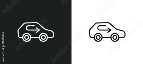 recirculation line icon in white and black colors. recirculation flat vector icon from recirculation collection for web, mobile apps and ui. photo