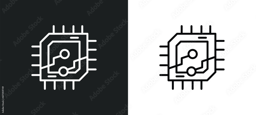 computer microprocessor line icon in white and black colors. computer microprocessor flat vector icon from computer microprocessor collection for web, mobile apps and ui. computer microprocessor line icon in white and black colors. computer microprocessor flat vector icon from computer microprocessor collection for web, mobile apps and ui.