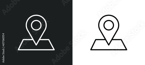 positioning line icon in white and black colors. positioning flat vector icon from positioning collection for web, mobile apps and ui.