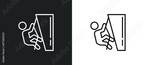 climber line icon in white and black colors. climber flat vector icon from climber collection for web, mobile apps and ui.