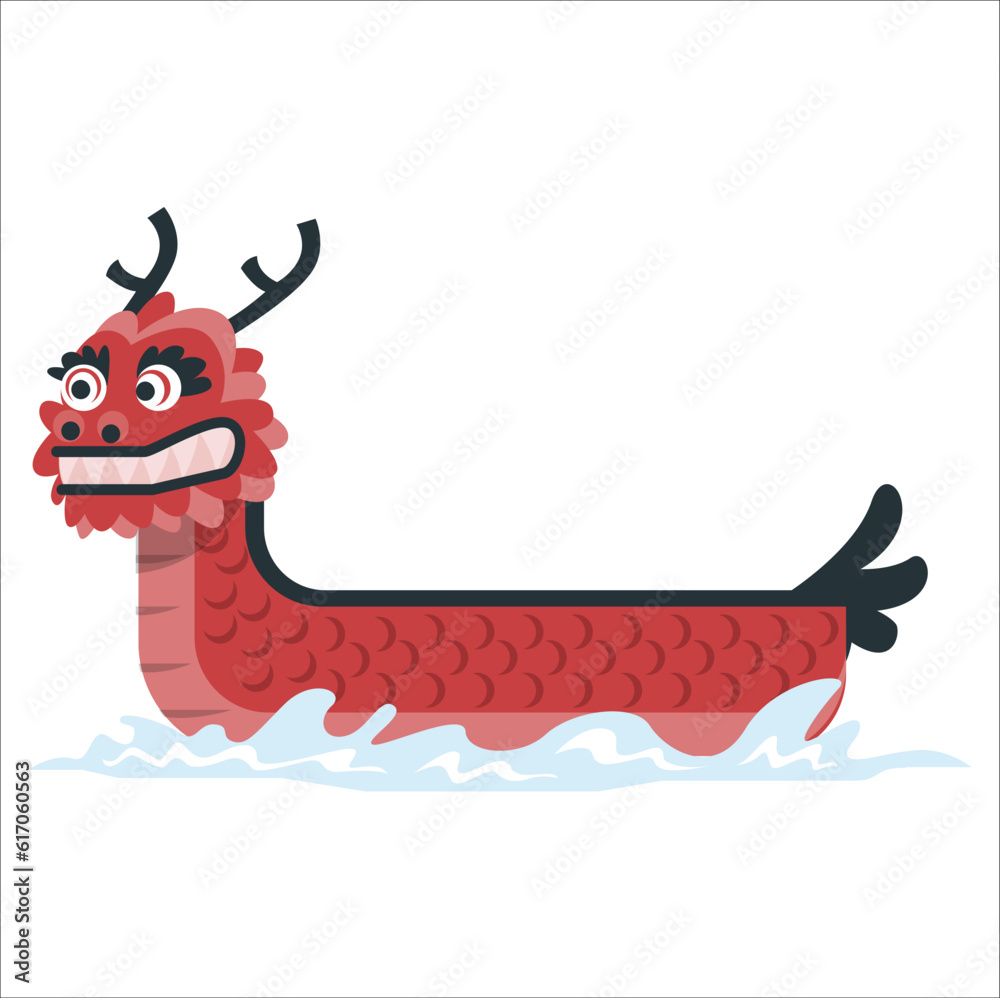 Dragon Boat Festival card Cute cartoon dragon boat Chinese Festival