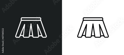 pleat line icon in white and black colors. pleat flat vector icon from pleat collection for web, mobile apps and ui.