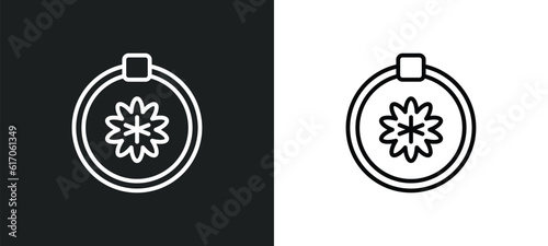 needlepoint line icon in white and black colors. needlepoint flat vector icon from needlepoint collection for web, mobile apps and ui.
